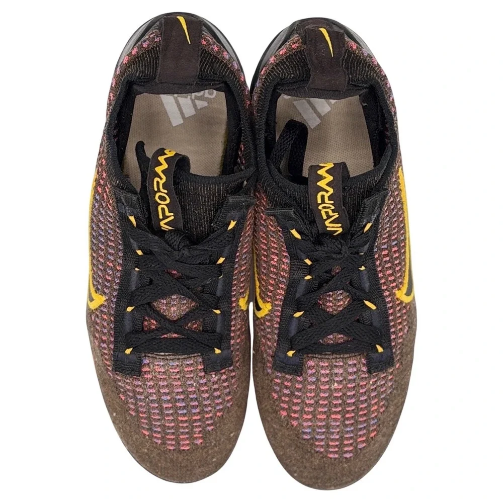 Nike‎ Air VaporMax Flyknit Multicolor Black Yellow GS Size 4Y Shoes - Picture 5 of 9